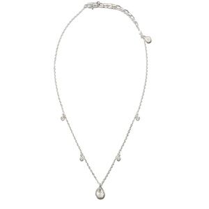 NWT Ettika Dripping Crystals Drop Necklace in Silver